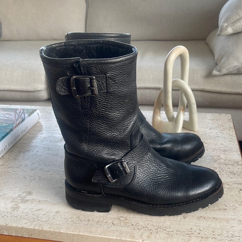 Frye 100% Leather Moto Boots 7.5/8US